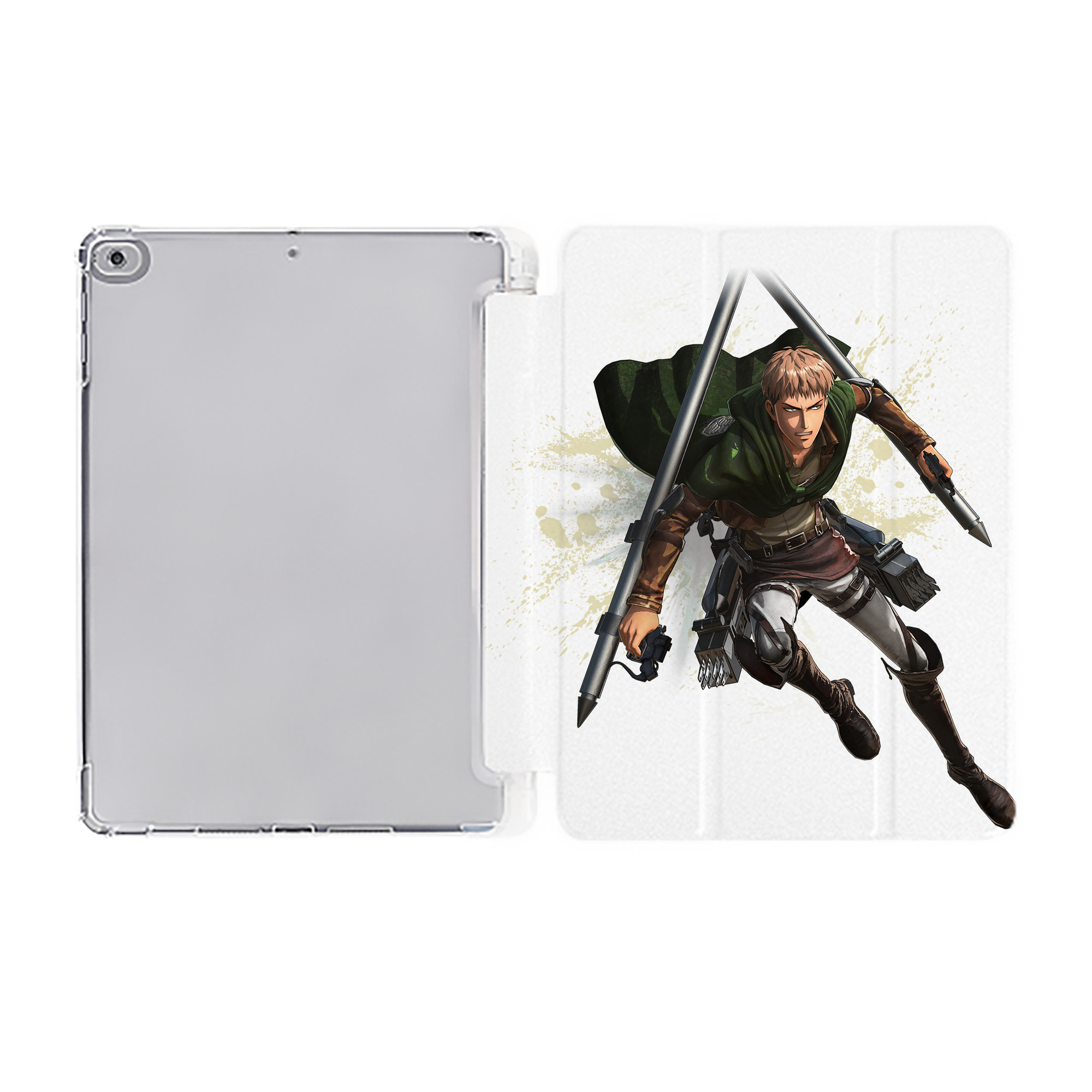 （画像用） 進撃の巨人 ジャン・キルシュタイン Attack on Titan Jean Kirstein IPad ケース ペン収納付き 三つ折りスタンド PUレザー×シリコン 対応機種9.5/10.5/10.9インチ